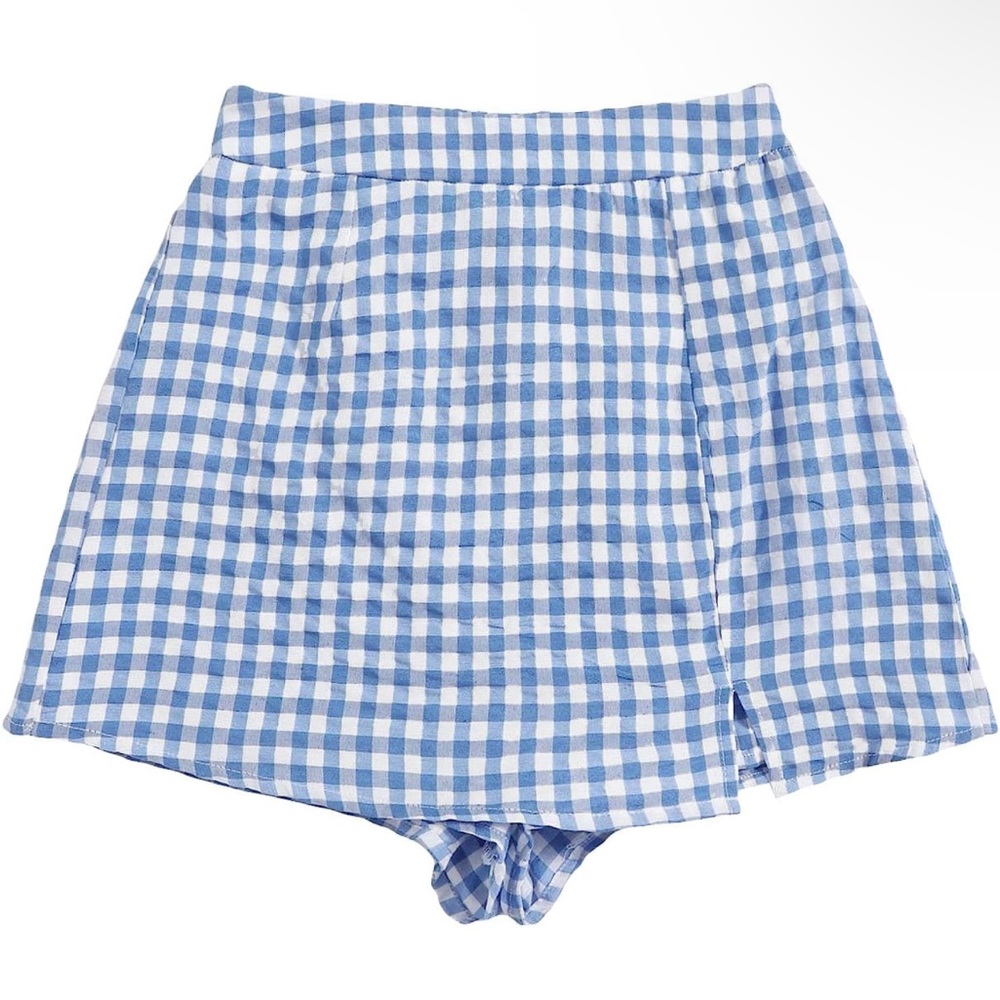 Blue checkered skort